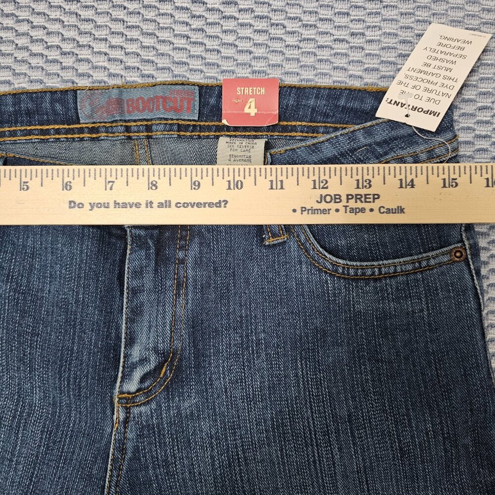 NEW Faded Glory Women's Missy Bootcut Jeans Dark Wash Stretch - Size 4 Size 28 - Picture 8 of 11